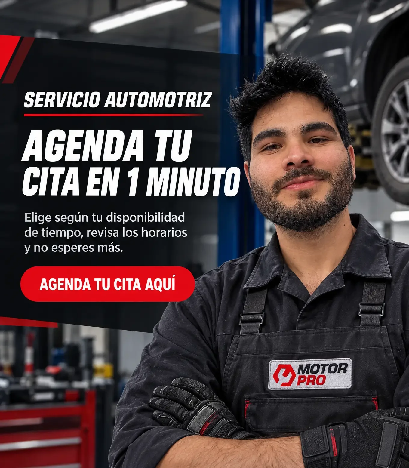 Servicio Automotriz MOTOR PRO: Agenda tu cita en 1 minuto. Elige según tu disponibilidad de tiempo, revisa los horarios y no esperes más.